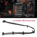 SATA 15Pin 1 to 5 Port Female Hard Drive Power Cord Extension Cable SATA Adapter