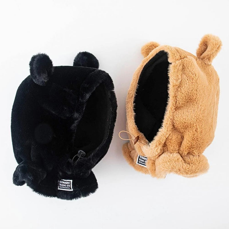 Warm Plush Hat Bear Ear Cap Women Warm Protect Ears Cap Lei Feng Hat Neck Scarf