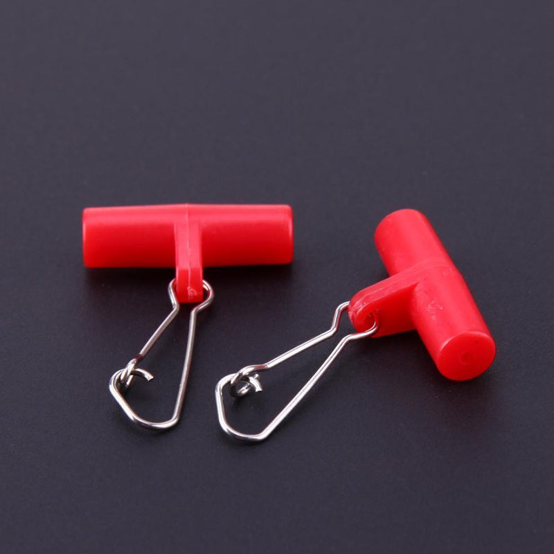 100pcs Zip Slider High-strength Fishing Line Sinker Slider Slide Hooked Red