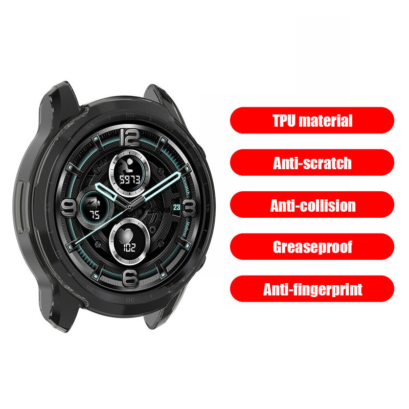 TPU Watch Protective Case for Ticwatch Pro 3/Pro 3 Lite (Transparent Black)