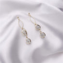 Fashion Party Copper Petal Opal Circle Ear Stud Dangle Earrings Ear Nail
