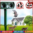 Ultrasonic Solar Garden Deterrent Repeller Animal Bird Cat Scarer Pest Fox Dog