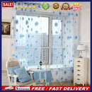Sunflower Print Window Door Curtain Tulle Curtains for Living Room (Blue)