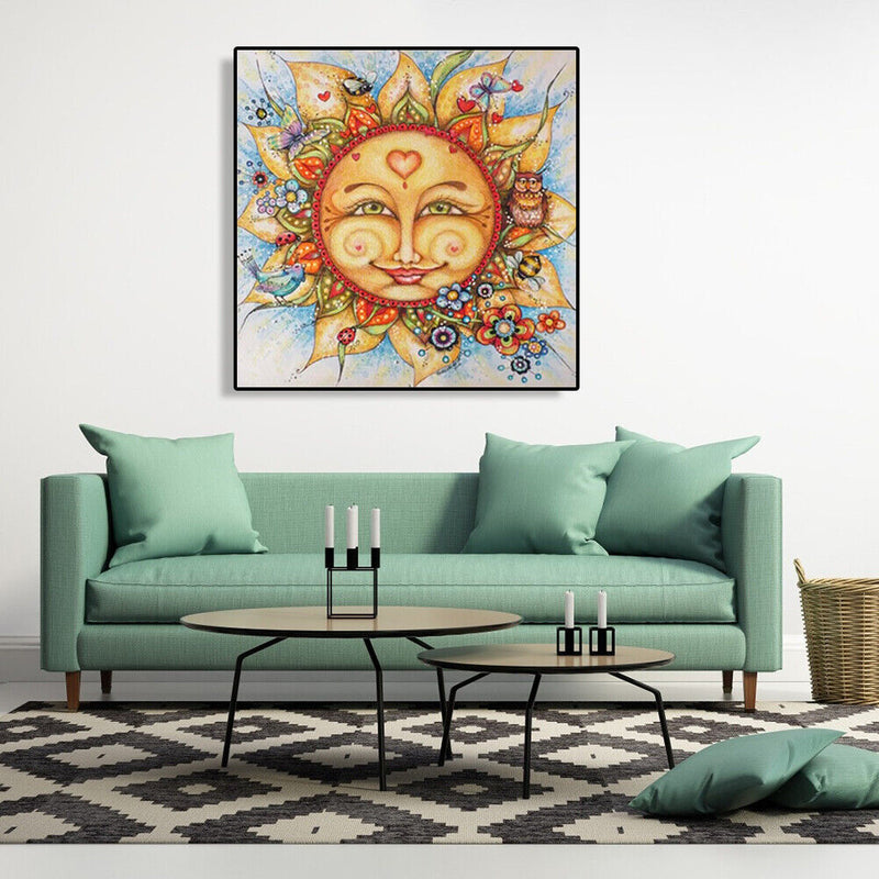 DIY Diamond Painting Cross Stitch Cartoon Sun Embroidery Rhinestones Needlework