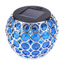 Solar LED Hollow Hanging Ball Light Outdoor Waterproof Garden Lamp (Blue) Newly