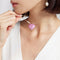 Healing Magic Wand Gift Energy Pink Crystal Necklace Heart Pendant Gem Jade