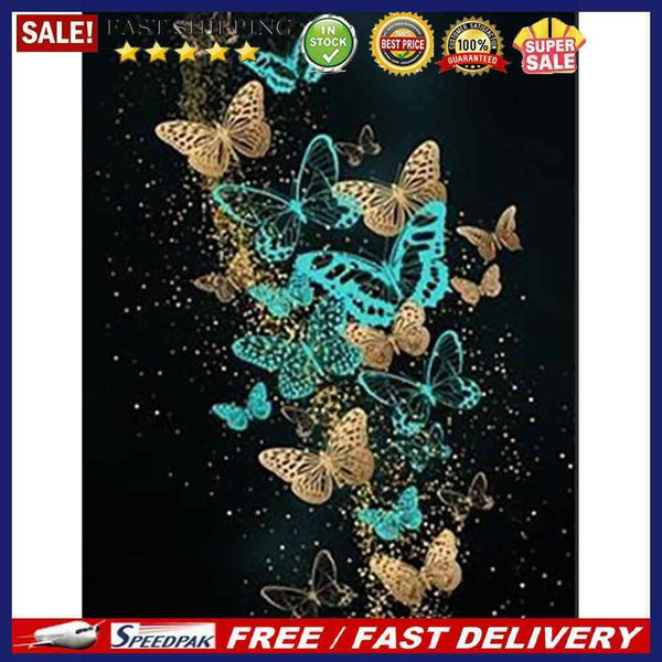 DIY Oil Paint By Numbers Butterfly Frameless Picture Craft Kit for Living R