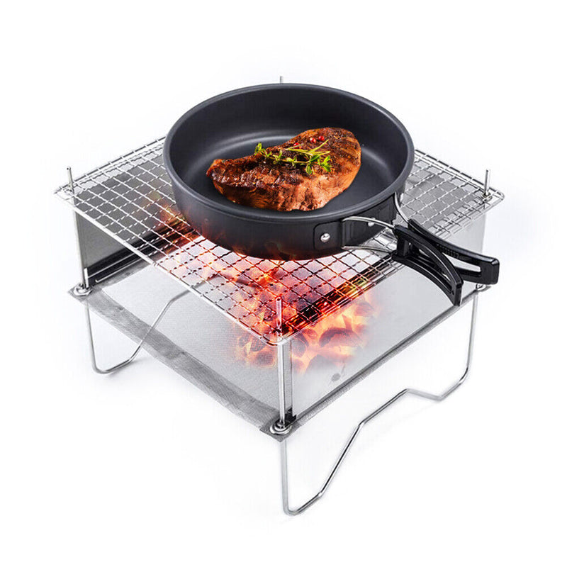 Outdoor Camping Stainless Firewood Stove Folding Bonfire Fire Pit Grill Stoves