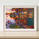 Oil Painting By Numbers Acrylic Handmade Lakeside Scenery Digital Picture D