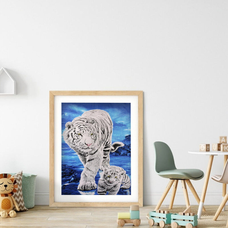 5D Rhinestone Pictures DIY Tigress Full Round Drill Diamond Painting Artwork Kit