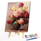 DIY Oil Paint by Numbers Flowers in Vase Pattern Acrylic Drawing Home Decorti