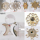 Plate Flower of Life Pattern Geometry Crystal Healing Plate Sculpture Wood Grid