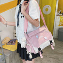 Harajuku Handbags for Women Pendant Casual Shoulder Bag Zipper Pocket for Travel