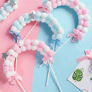 Birthday Wedding Cloud Balloon Cake Topper Baby Shower Pompom Cloud Cake Flags