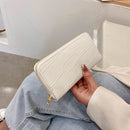 Women Evening Clutch Phone Card Bag Retro PU Alligator Pattern Purse Long Wal