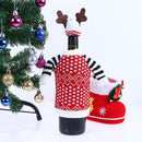 Christmas Deer Wine Bottle Decor Set Bottle Cover Clothes Cap Kitchen Decor