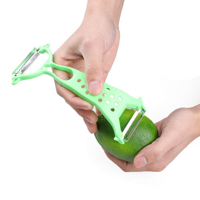 Plastic Double Head Fruit Vegetables Peeler Potato Carrot Grater (Green)