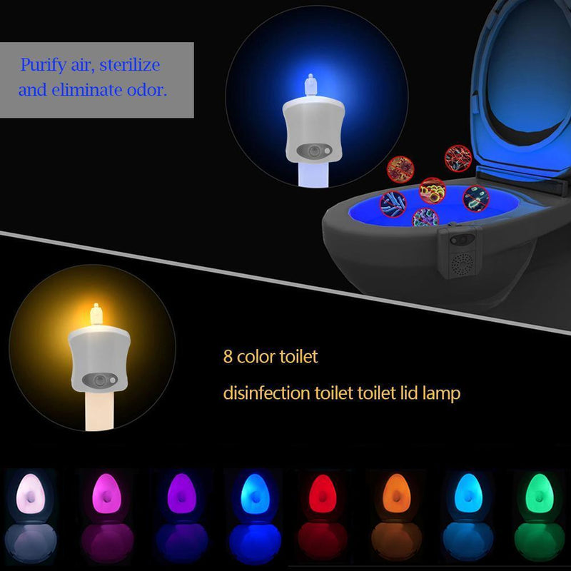 LED Toilet Backlight Body Sensor Hanging Toilet Seat Night Light (8 Color)