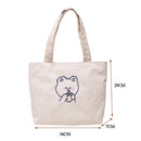 Women Corduroy Shoulder Bag Cartoon Bear Shopping Bags Casual Female Handbags