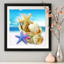 Conch Sea Star Full Round Drill Mosaic Wall Art Picture of Rhinestone Decoration