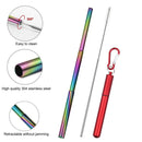 Outdoor Reusable Collapsible Drinking Straw Suit with Cleaning Brush (C) Newly