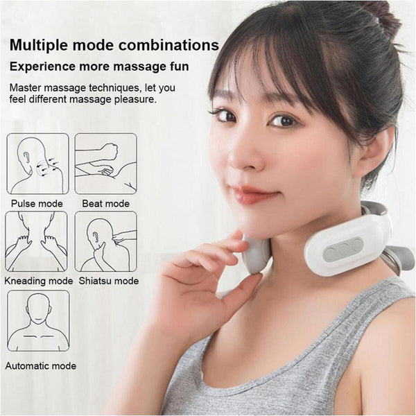 4Heads Multifunctional Hot Compress Pulse Neck Protector Rechargeable Massager~