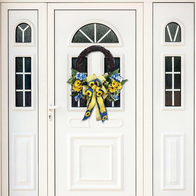 Ukraine Support Wreath Show Solidarity Sunflower Blue Yellow Flower Triangle