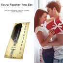 Calligraphy Feather Dip Pen+5 Nib Writing Ink Quill Fountain Pen (Grey) Newly