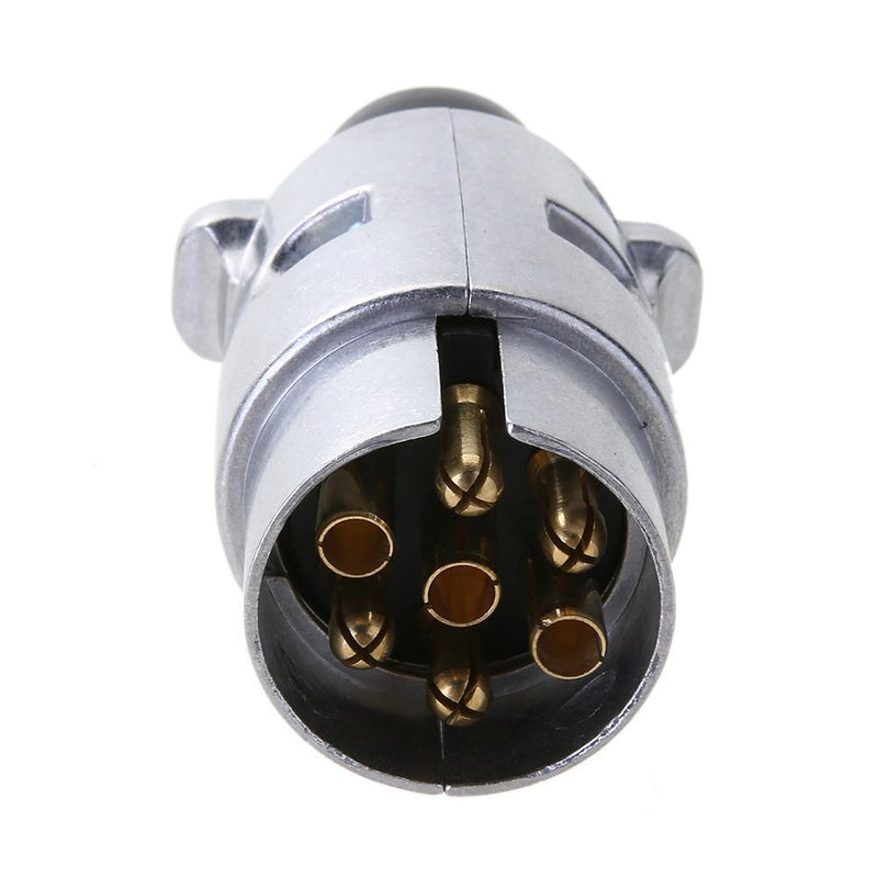 7 Way RV Boat Truck Trailer Metal Plug Male Adapter with Outlet Kit for Bitter