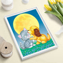5D DIY Diamond Painting Full Moon Cat Dog Full Round Rhinestone Wall Drawing Kit