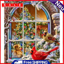 Oil Painting By Numbers Kits Christmas Windows DIY Hand Painted Acrylic Coloring