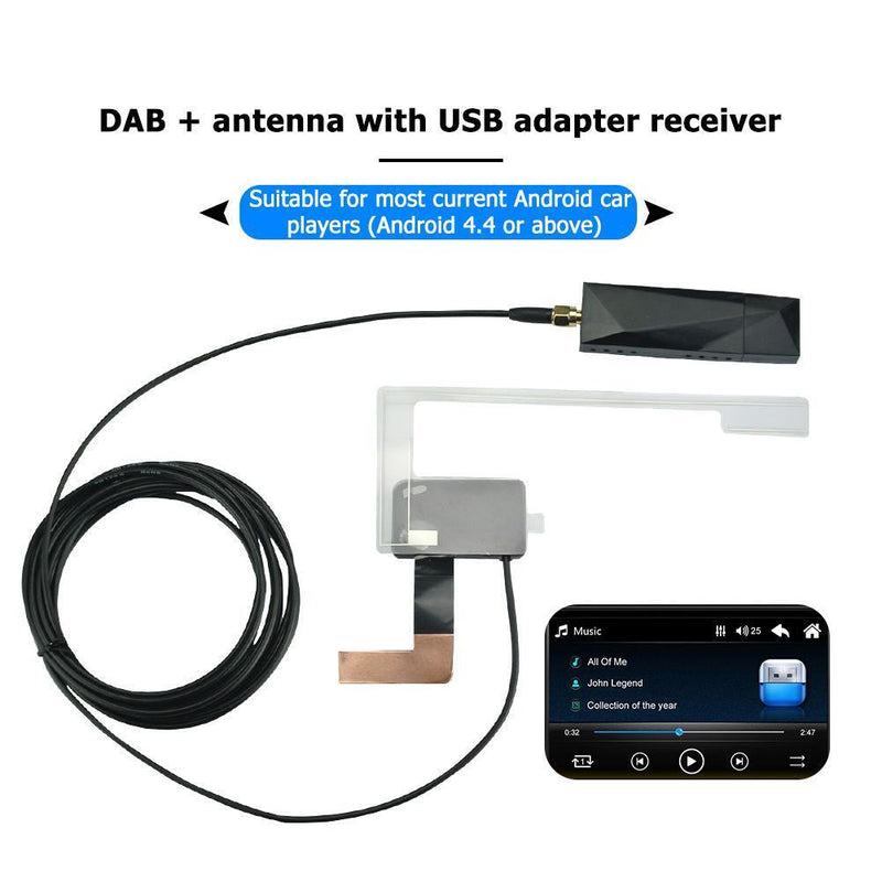 Car DAB+ Antenna with USB Adapter Receiver for Android Car Stereo Player Newly