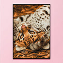 Full Embroidery Stamped Baby leopard DIY 11CT Eco-Cotton Thread Cross Stitc