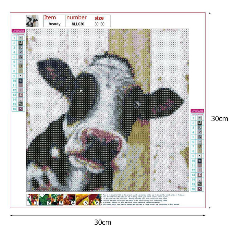 5D DIY Full Drill Diamond Painting Cow Cross Stitch Embroidery Mosaic Kit Newly