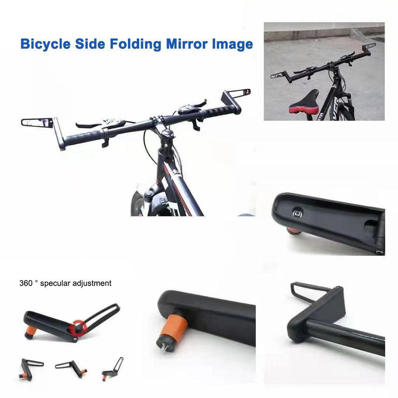 2pairBike Fold Grip RearviewMirror Adjustable FixedGear Handlebar Reflector