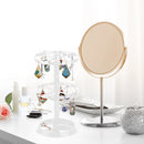 Rotating Jewelry Display Stand Plastic Earrings Rack Necklace Dish (Clear)