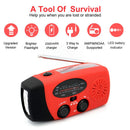 2000mAh Portable Hand Crank FM AM WB NOAA Radio Solar Radio Torch (Red) Newly