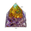 Orgone Pyramid Amethyst Peridot Crystal Healing Energy EMF Protect Meditation