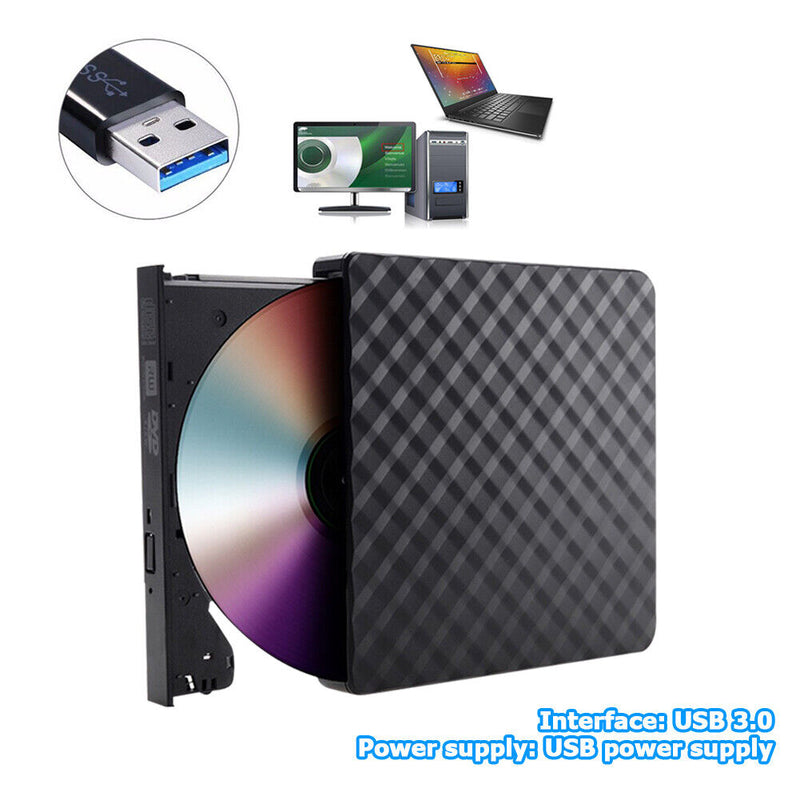 Portable USB3.0 External DVD Burner CD/DVD ROM CD RW Player Optical Drive Writer