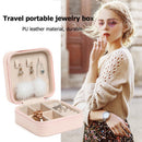 Portable Earrings Rings Storage Box PU Leather Jewelry Display Case (Pink)