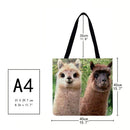 Vicuna Printed Shoulder Shopping Bag Casual Large Tote Handbag (40*40cm)