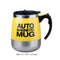 Stainless Steel Self Stirring Mug Auto Electric Coffee Mixing Cup (Yellow)