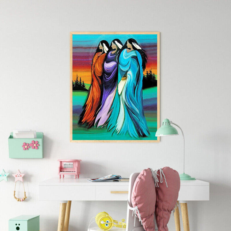 Three Sisters Oil Paint By Numbers Kit DIY Acrylic Painting on Canvas Decor
