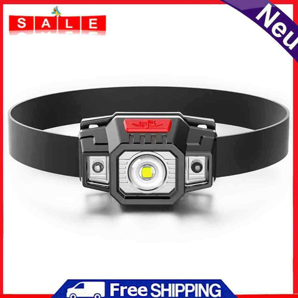 LED Mini Headlamp Outdoor Portable Wave Sensor Headlight Head Torch Flashlight
