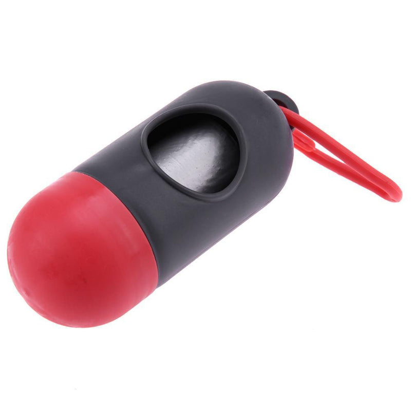 Pet Dog Garbage Clean up Bags Holder Dispenser + Poop Bags Set(Gray+Red) Newly