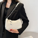 Fashion Women PU Pure Color Shoulder Underarm Hobos Bag Handbag (White)
