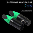 1 Pair XLR 3Pin Male Female DIY Audio Cable Connectors Solder Plug (Green) Newly