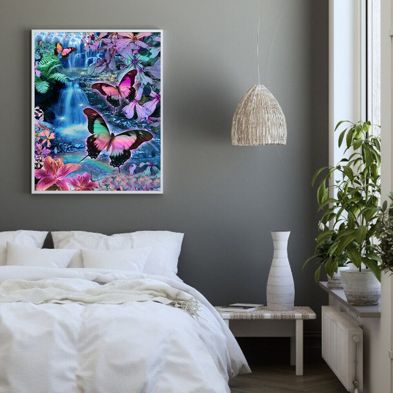 Frameless Painting By Numbers Colorful Butterfly DIY Handmade Drawing On Canvas