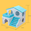 Pet Hamster House with Ladder Nest Log Cabin Animal Sleeping Toys (Blue) Newly