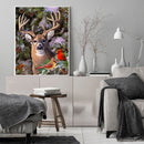 11CT Full Cross Stitch Elk and Cardin DIY Printed Wall Art Craft Home Decor